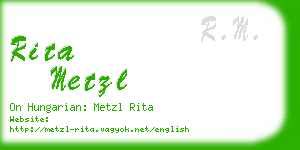 rita metzl business card